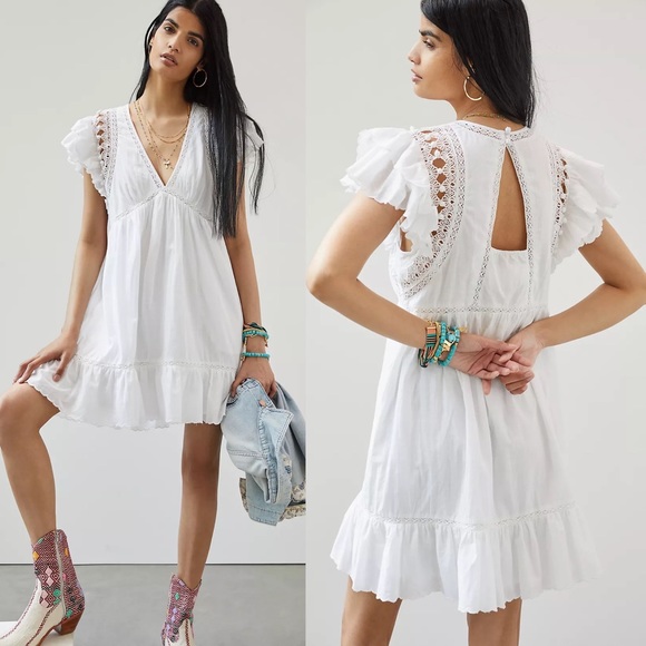 Anthropologie Dresses & Skirts - NWT Anthropologie Ruffled Lace Mini Dress